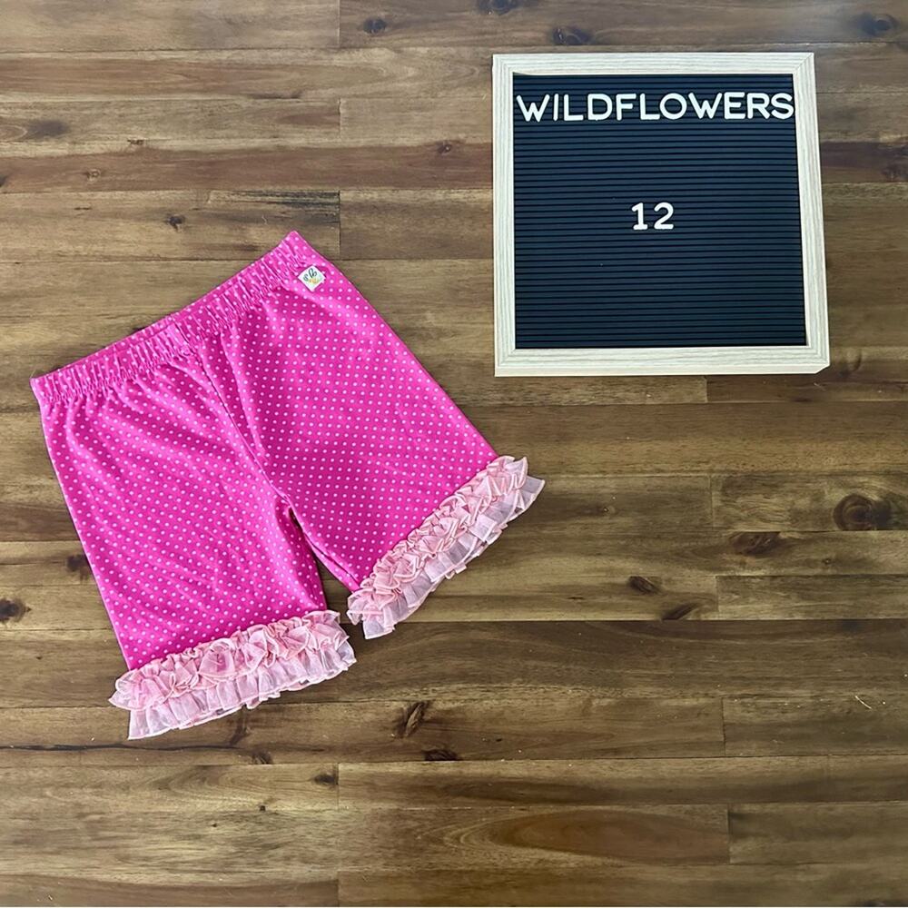 NEW Wildflowers La La Land Berry Dot Shorties 12 Pink Polka Dot Ruffle Shorts